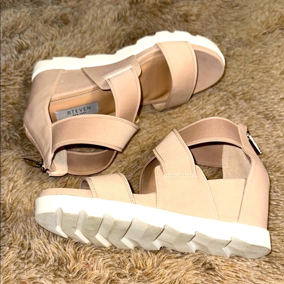 Steven By Steve Madden Strapped Wedge Sandals - Picture 2 of 11